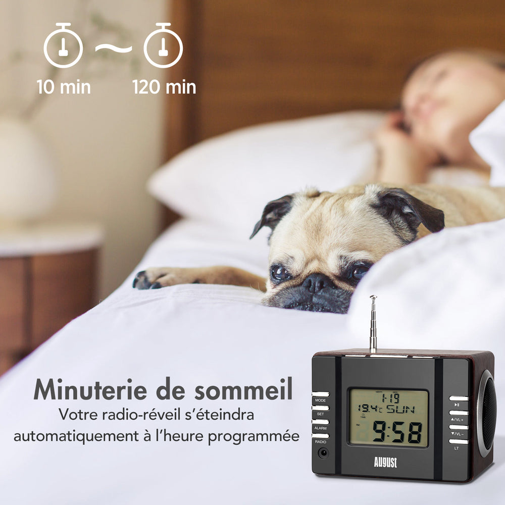 Table De Chevet Réveil Avec Radio Et USB/SD MP3 August MB300 Table De Chevet Réveil Avec Radio Et USB/SD MP3 August MB300