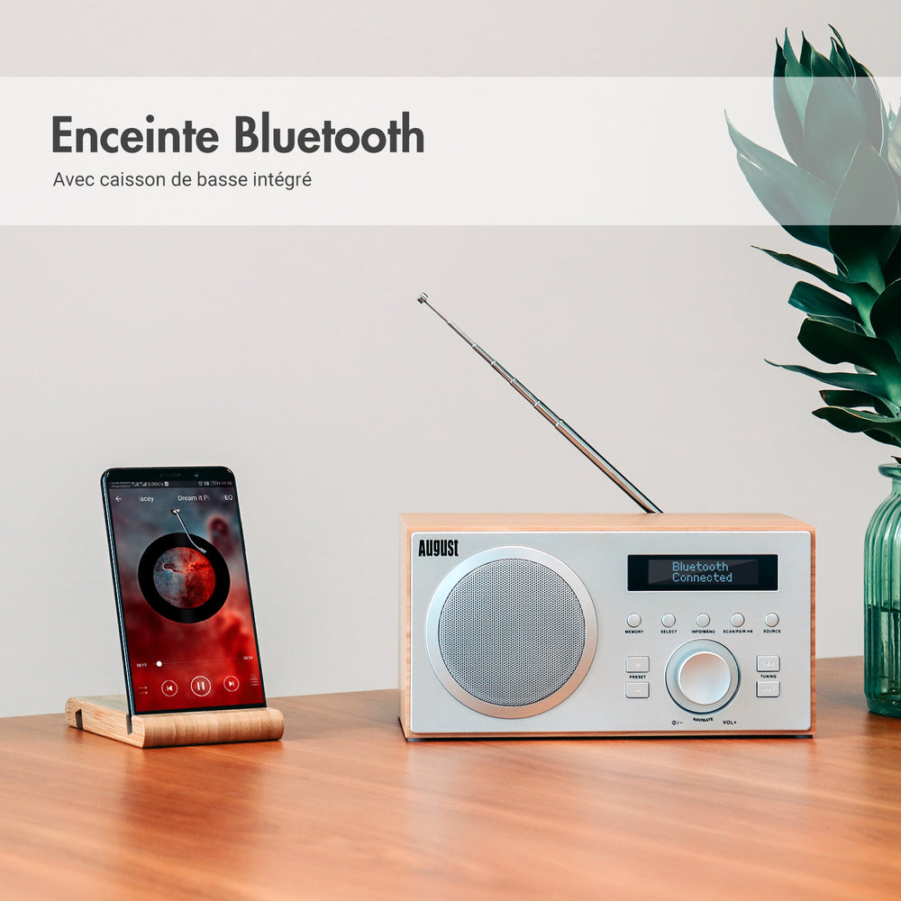 Réveil numérique DAB+ FM double radio haut-parleur Bluetooth August MB420 Réveil numérique DAB+ FM double radio haut-parleur Bluetooth August MB420