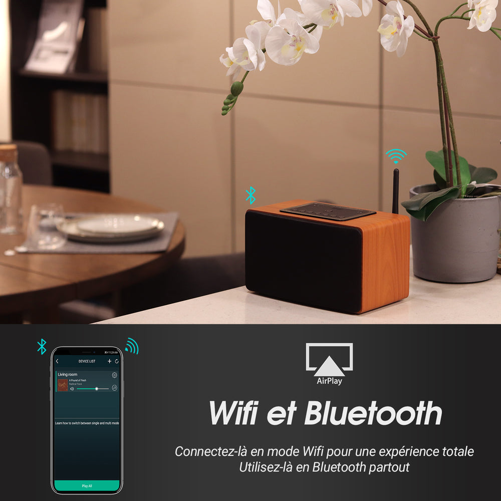 Système de haut-parleurs multiroom avec haut-parleur Wifi portable avec AUX, USB, Spotify, DLNA, TuneIn - August WS350K Système de haut-parleurs multiroom avec haut-parleur Wifi portable avec AUX, USB, Spotify, DLNA, TuneIn - August WS350K