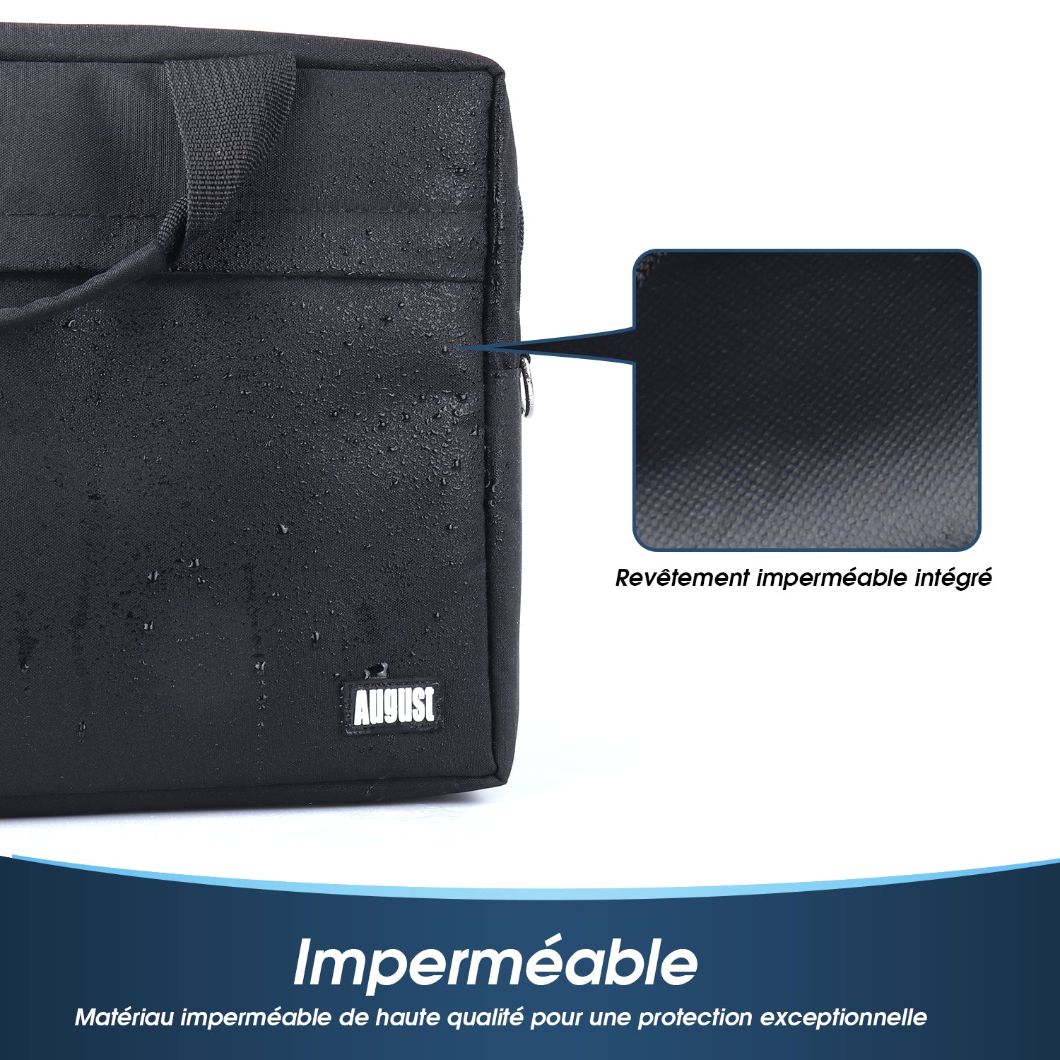 Mallette en tissu de 13 pouces et sac à bandoulière pour ordinateur portable pour Tech August BAG383