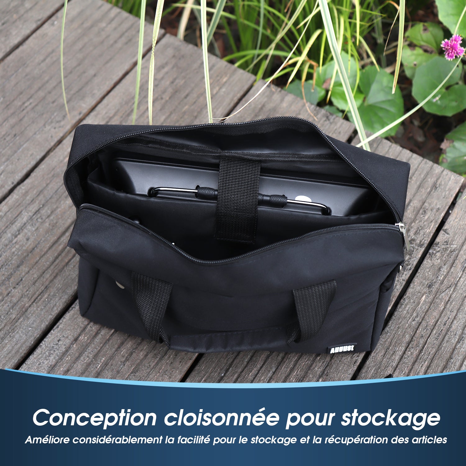 Mallette en tissu de 13 pouces et sac à bandoulière pour ordinateur portable pour Tech August BAG383