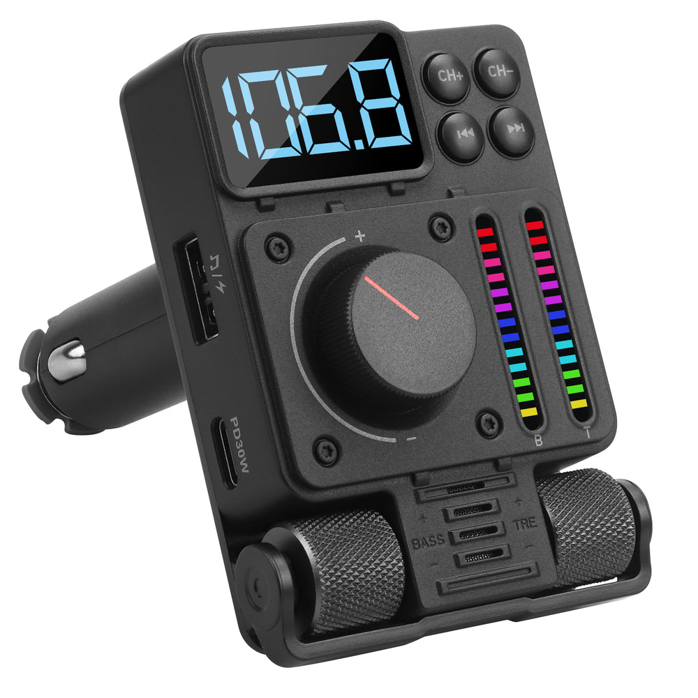 Transmetteur FM Bluetooth pour voiture et kit mains libres avec port USB August CR235