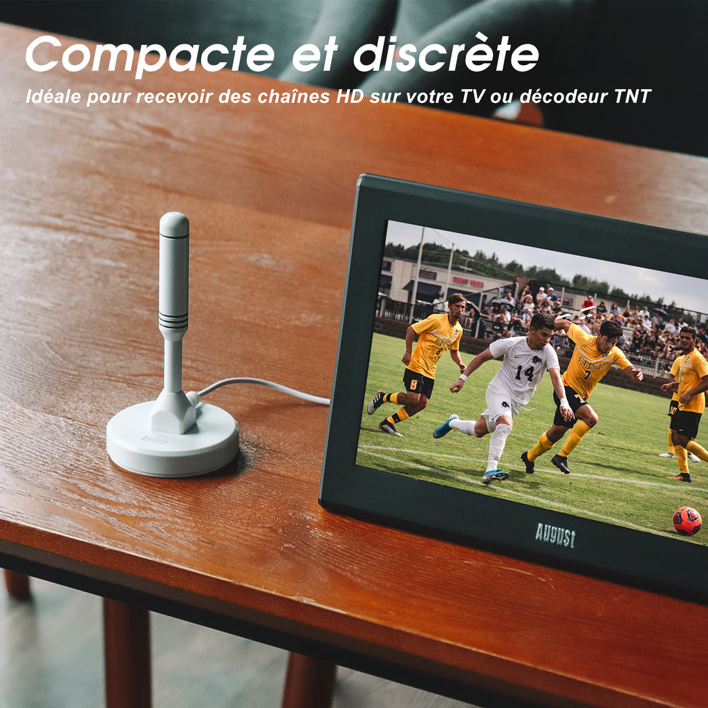 Antenne numérique TNT Portable à gain élevé TV DAB intérieure extérieure  Antenne de caravane magnétique  August DTA240