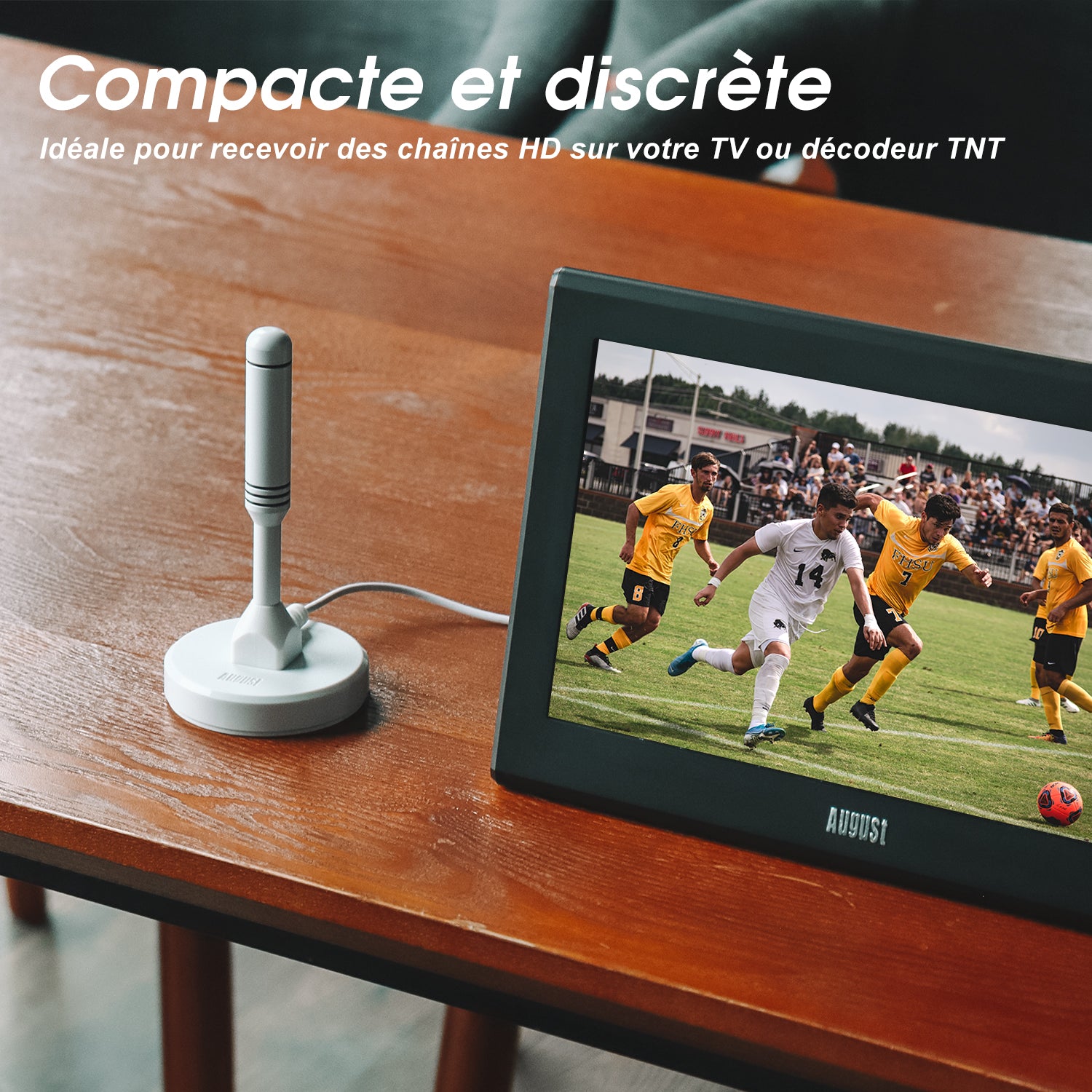 Antenne numérique TNT Portable à gain élevé TV DAB intérieure extérieure  Antenne de caravane magnétique  August DTA240