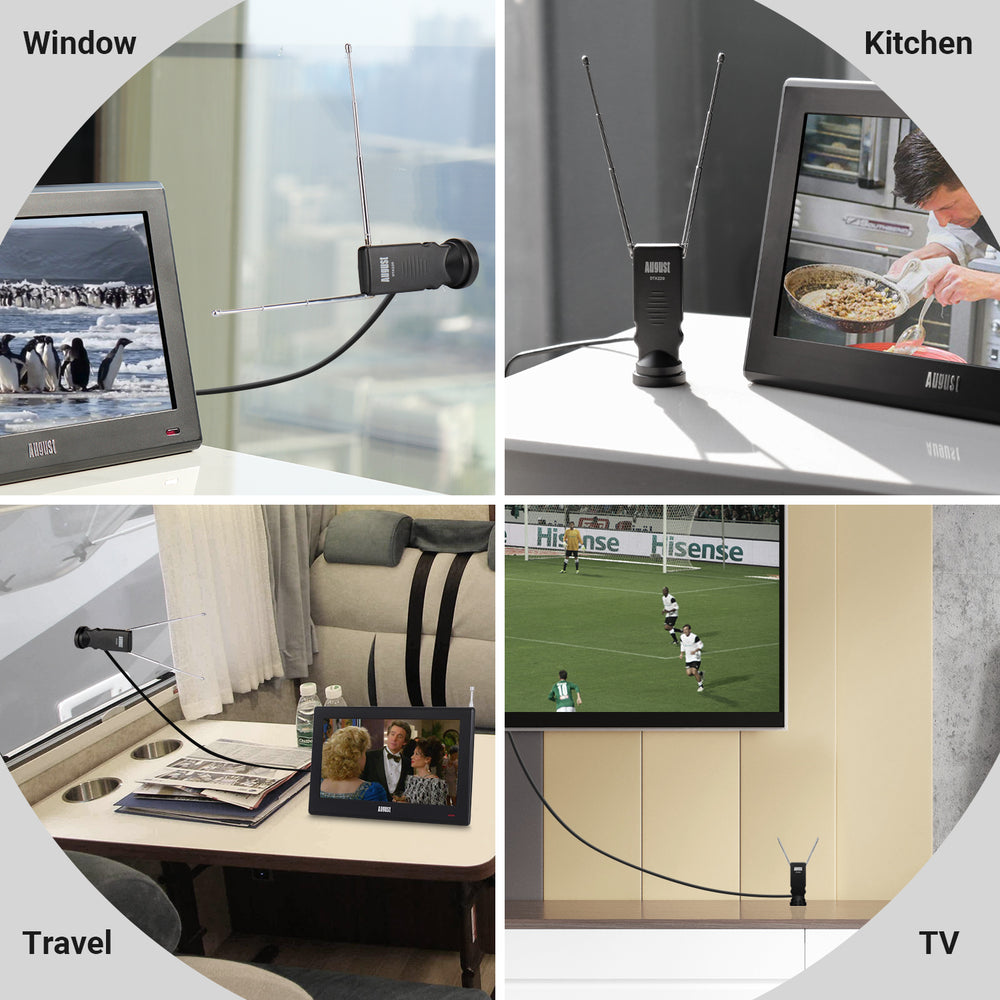 TNT TV PORTABLE Antenne HD Intérieur Extérieur DVB-T2 Antenne de télévision DTA220