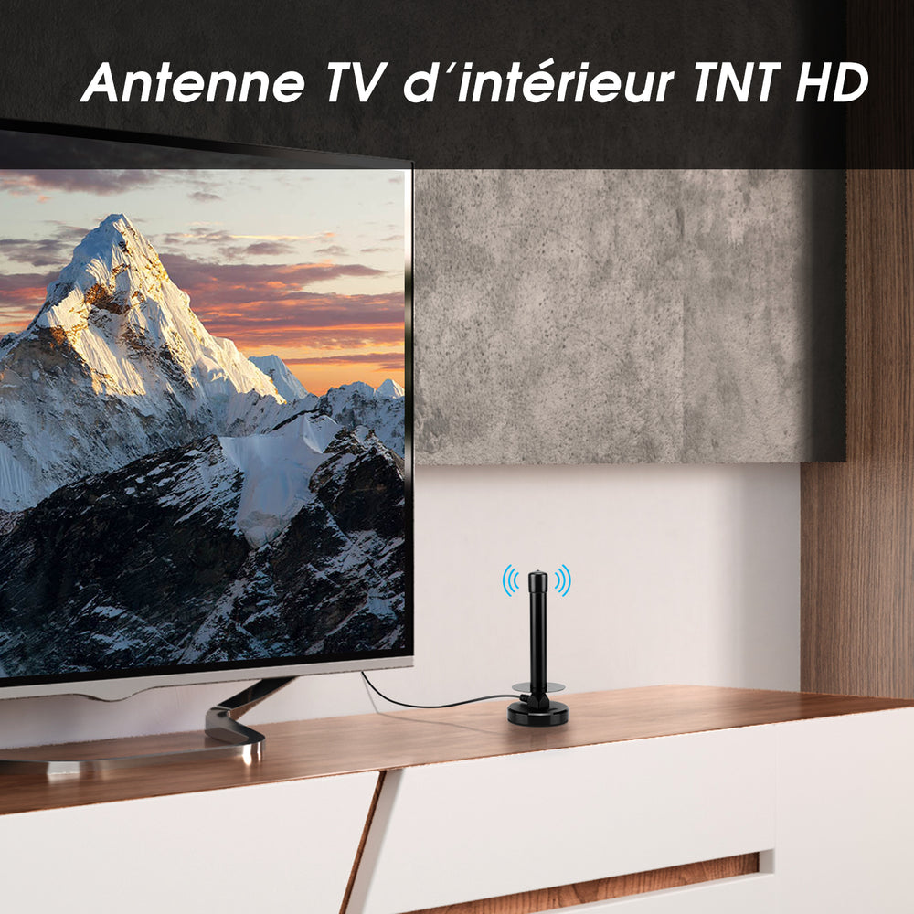 Antenne TV HD TNT à gain élevé HD DAB FM Antenne à base magnétique Intérieur Extérieur - AUGUST DTA250