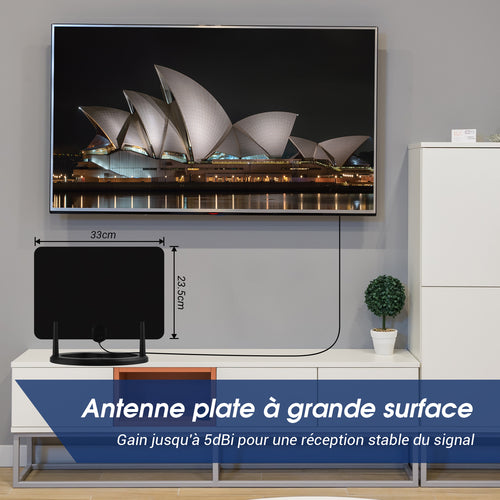 Antenne plate de télévision numérique pour TNT et TNT HD - August DTA455