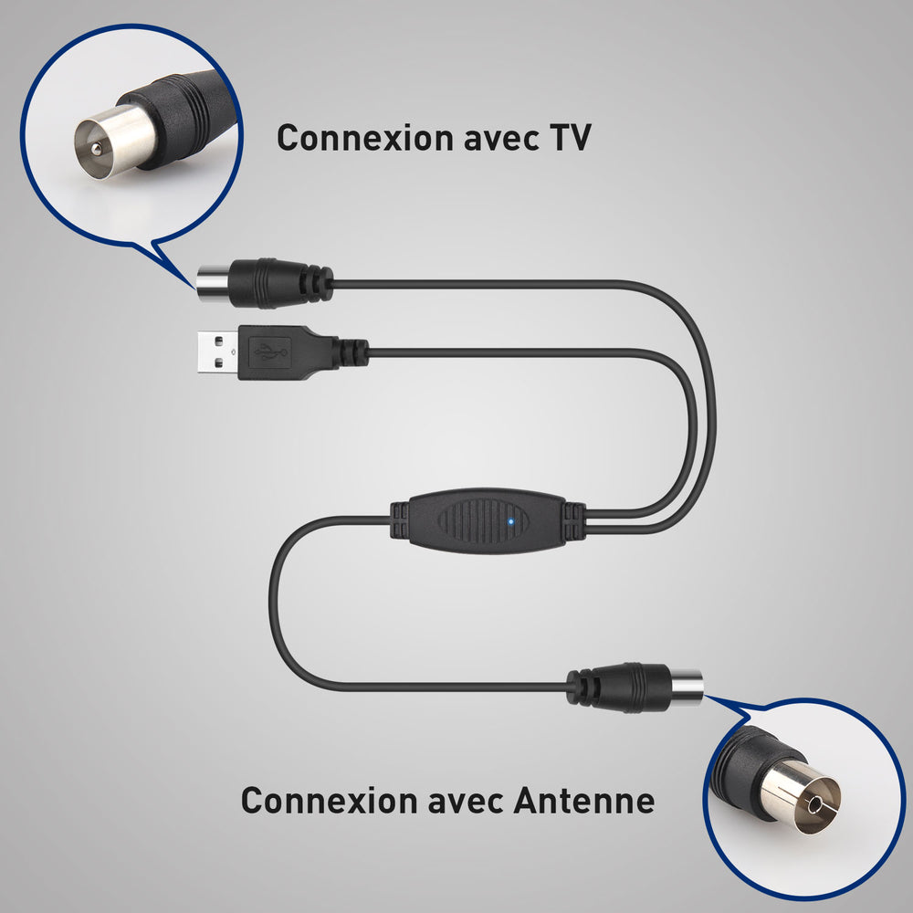 Amplificateur d'antenne pour amplifier le signal de l'antenne TV numérique coaxiale DTB115