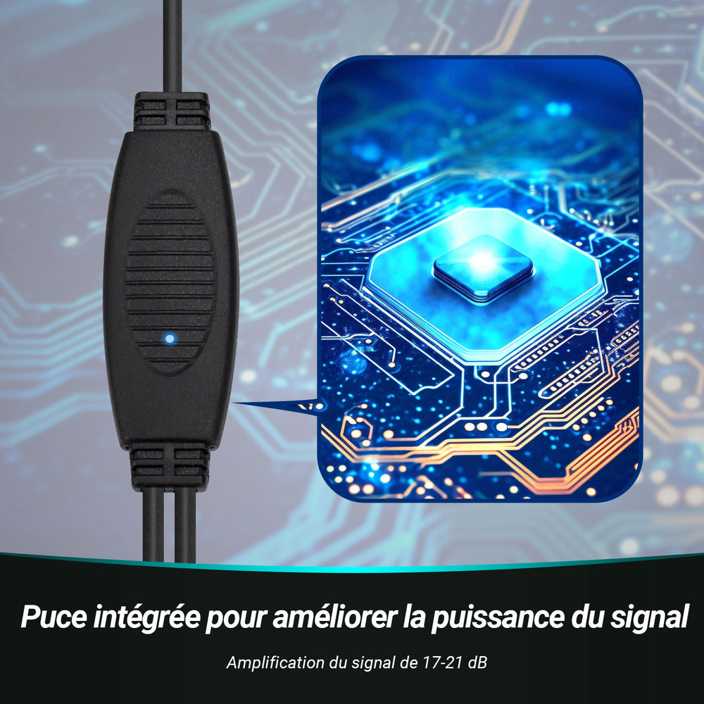 Amplificateur d'antenne pour amplifier le signal de l'antenne TV numérique coaxiale DTB115