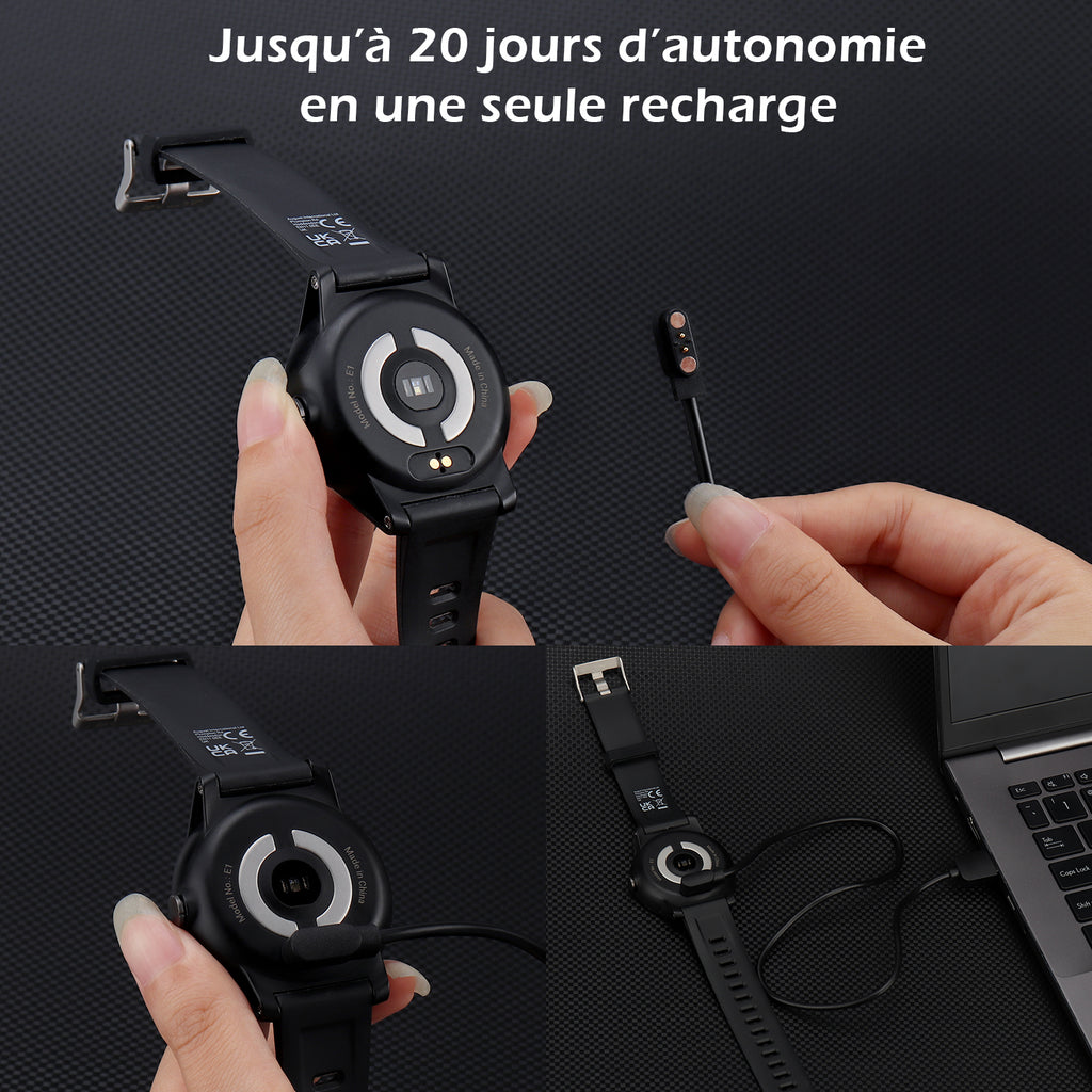 Montre de remise en forme intelligente Surveillez votre famille ou votre Fréquence cardiaque Pression artérielle Batterie longue durée Audar E1