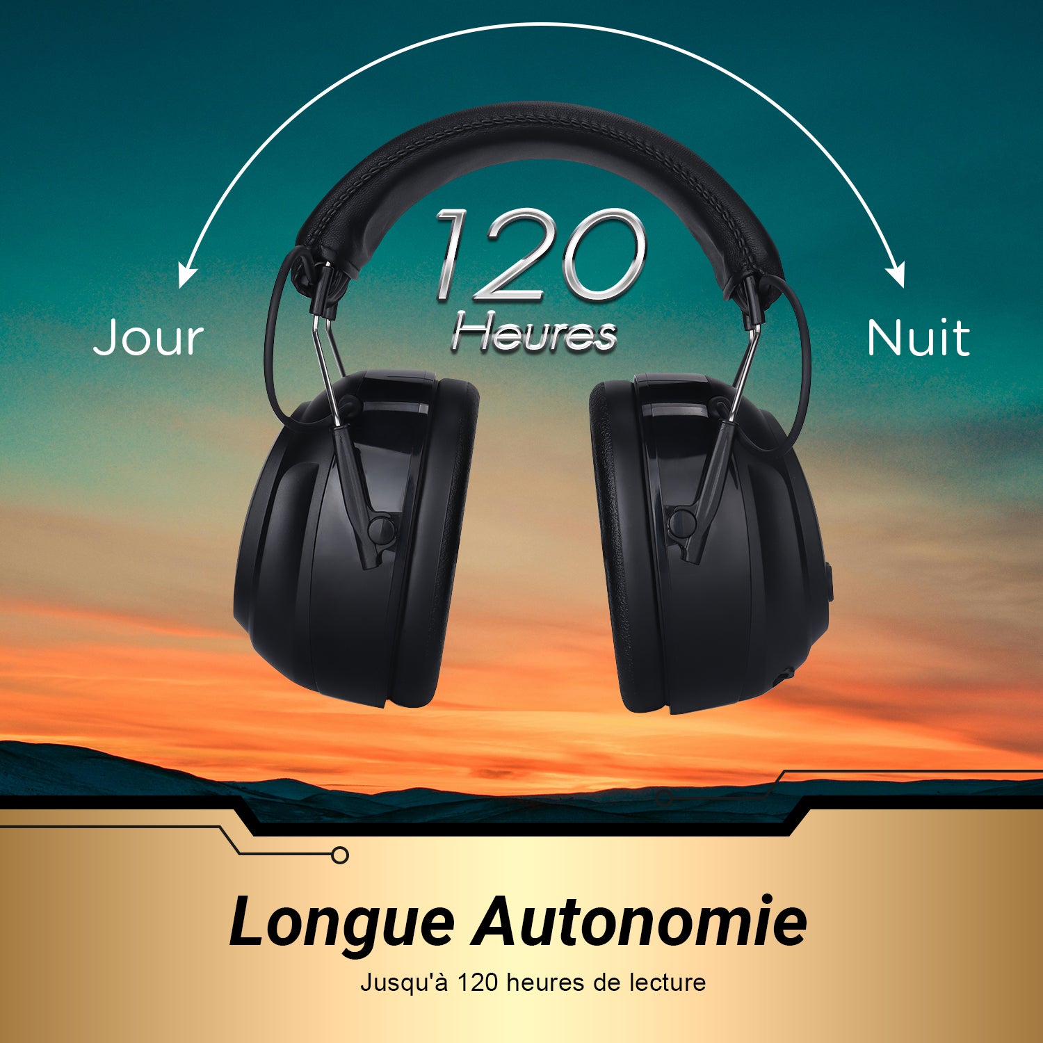 Écouteurs Bluetooth rechargeables avec protège-oreilles antibruit ANC - AUGUST EP120