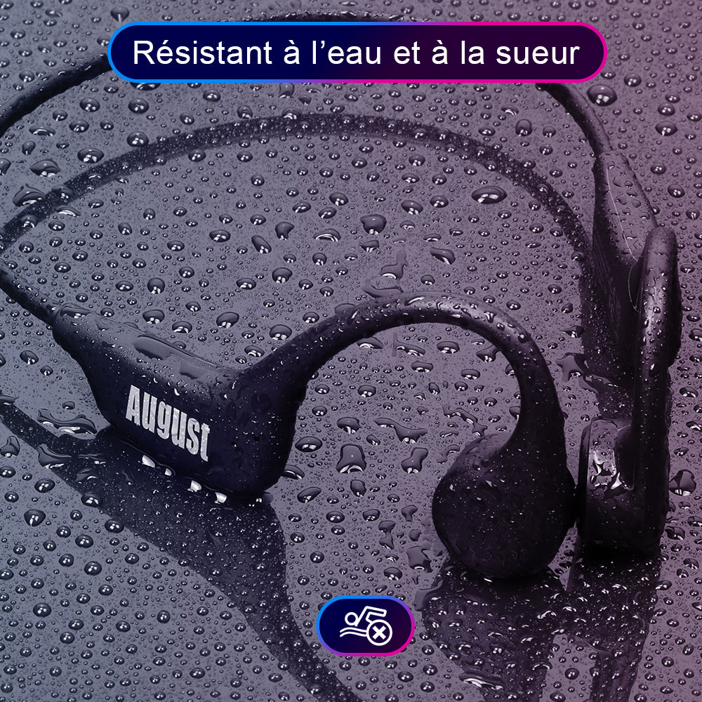 Casque à Conduction Osseuse Avec Lecteur MP3 Intégré Bluetooth 5.3 IP67 August EP400