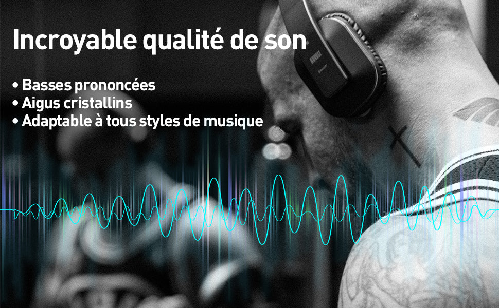 Casque Bluetooth  supra-auriculaires NFC AptX à faible latence - August EP650