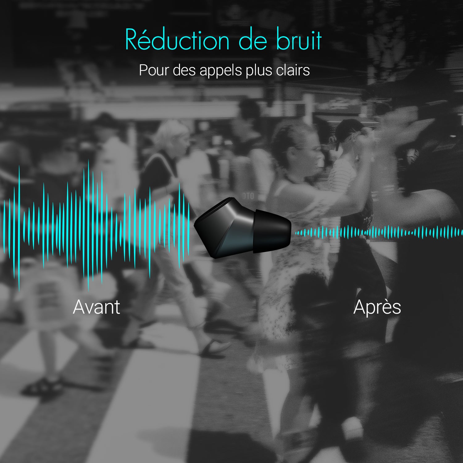 Écouteurs sans fil intra-auriculaires Bluetooth TWS IPX6 étanche réduction du bruit DSP August EP800