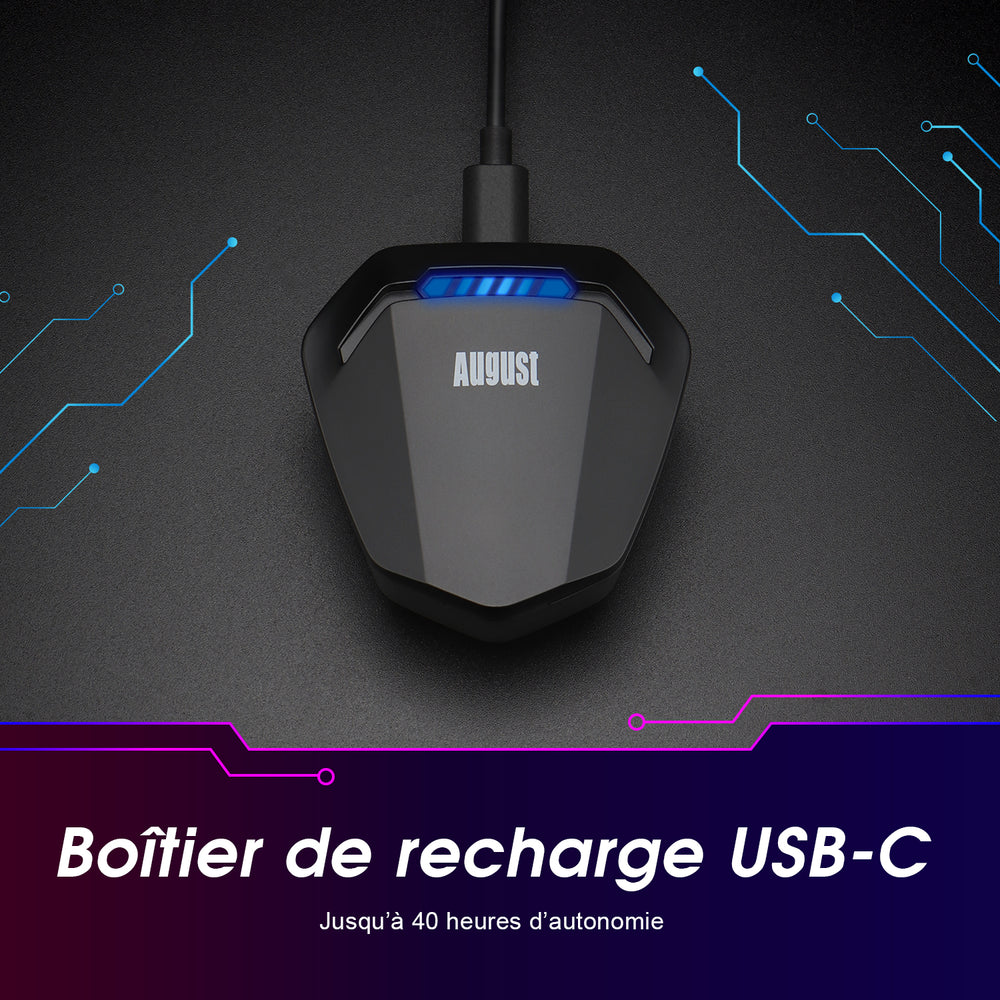 Écouteurs de jeu Bluetooth TWS Étui de voyage à double microphone à faible latence USB-C - EPG500