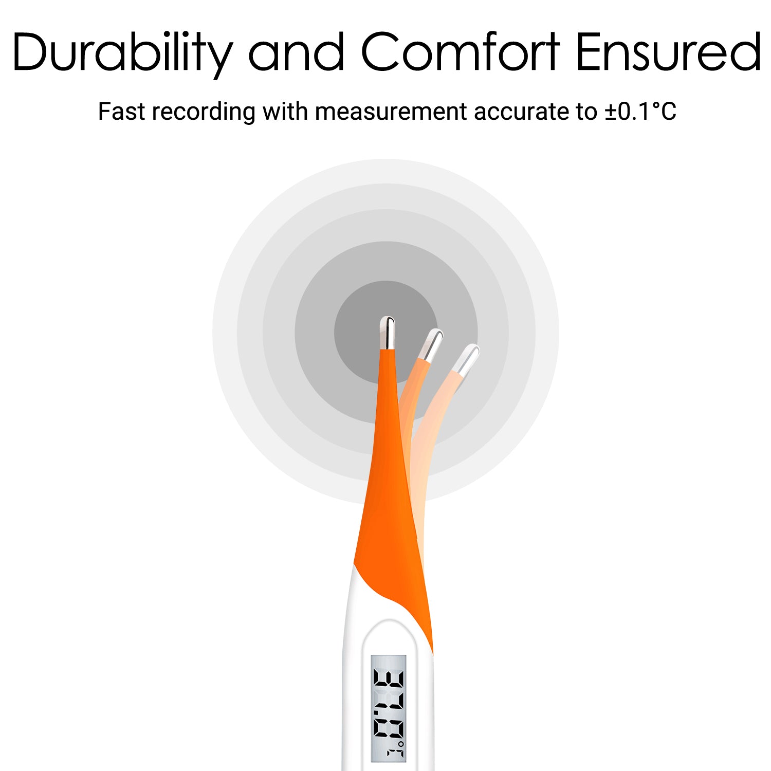 Thermomètre Numérique Pour Fièvre HPC400 - Température Orale, Aisselle Et Recta - Précis Et Sans Mercure