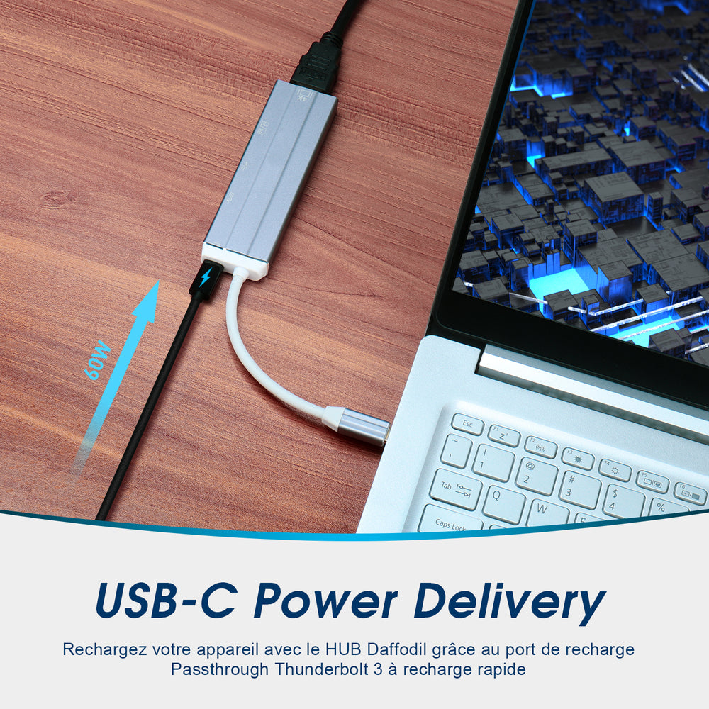 Adaptateur de concentrateur USB-C Multiport HDMI Passage de charge USB SD Dex - HUB05