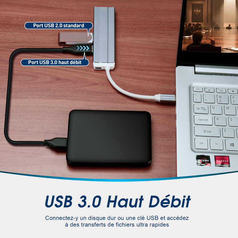 Adaptateur de concentrateur USB-C Multiport HDMI Passage de charge USB SD Dex - HUB05