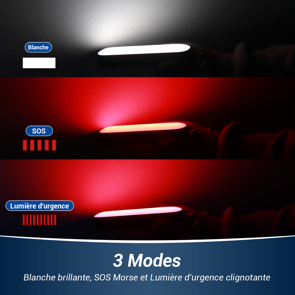 Torche LED rechargeable avec mode SOS lumière rouge et batterie externe de camping | LEC600