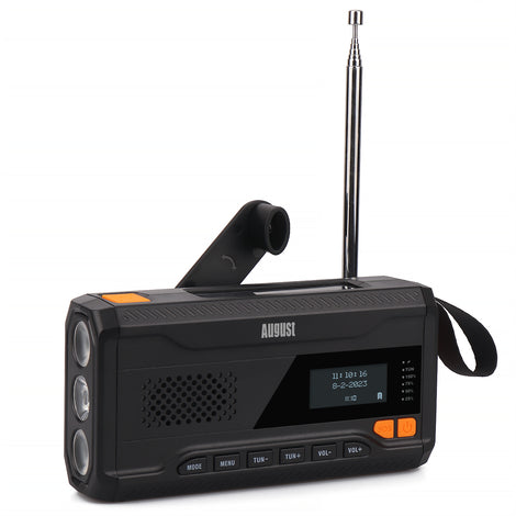 Haut-parleur Bluetooth Portable FM Réveil Radio August SE20 - Noir