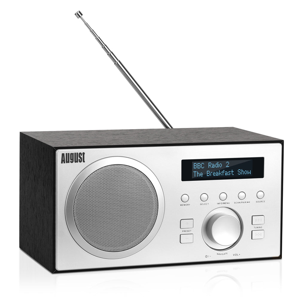 Réveil numérique DAB+ FM double radio haut-parleur Bluetooth August MB420