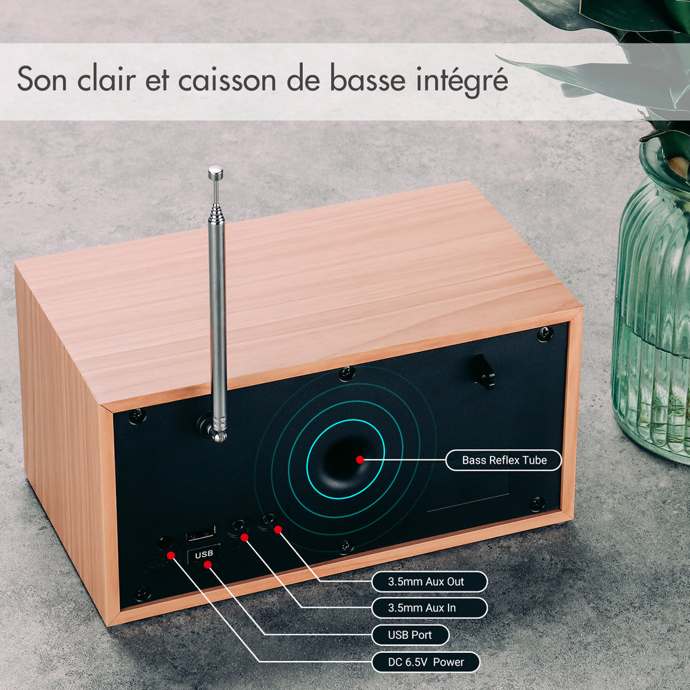 Réveil numérique DAB+ FM double radio haut-parleur Bluetooth August MB420