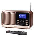Radio-réveil rétro DAB avec FM, Bluetooth 5.3, USB, entrées carte SD August MB450K