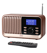 Radio-réveil rétro DAB avec FM, Bluetooth 5.3, USB, entrées carte SD August MB450K