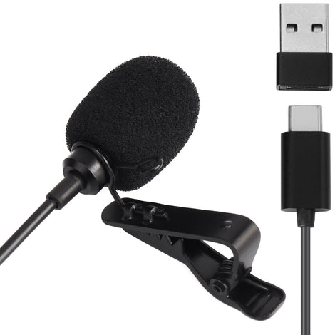 USB C Lavalier Microphone Omnidirectionnel Revers Mic Clip Enregistreur Professionnel Dynamique - MCP150