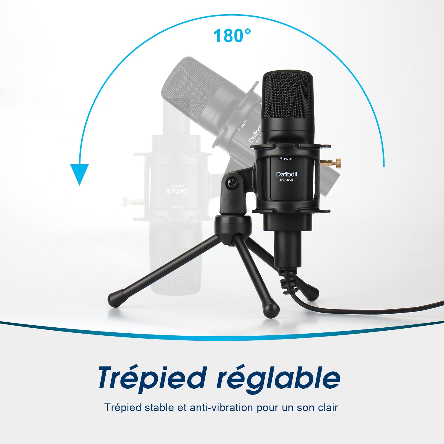 Micro USB Condensateur Omnidirectionnel Avec Trépied Filtre Anti-Pop MCP200B