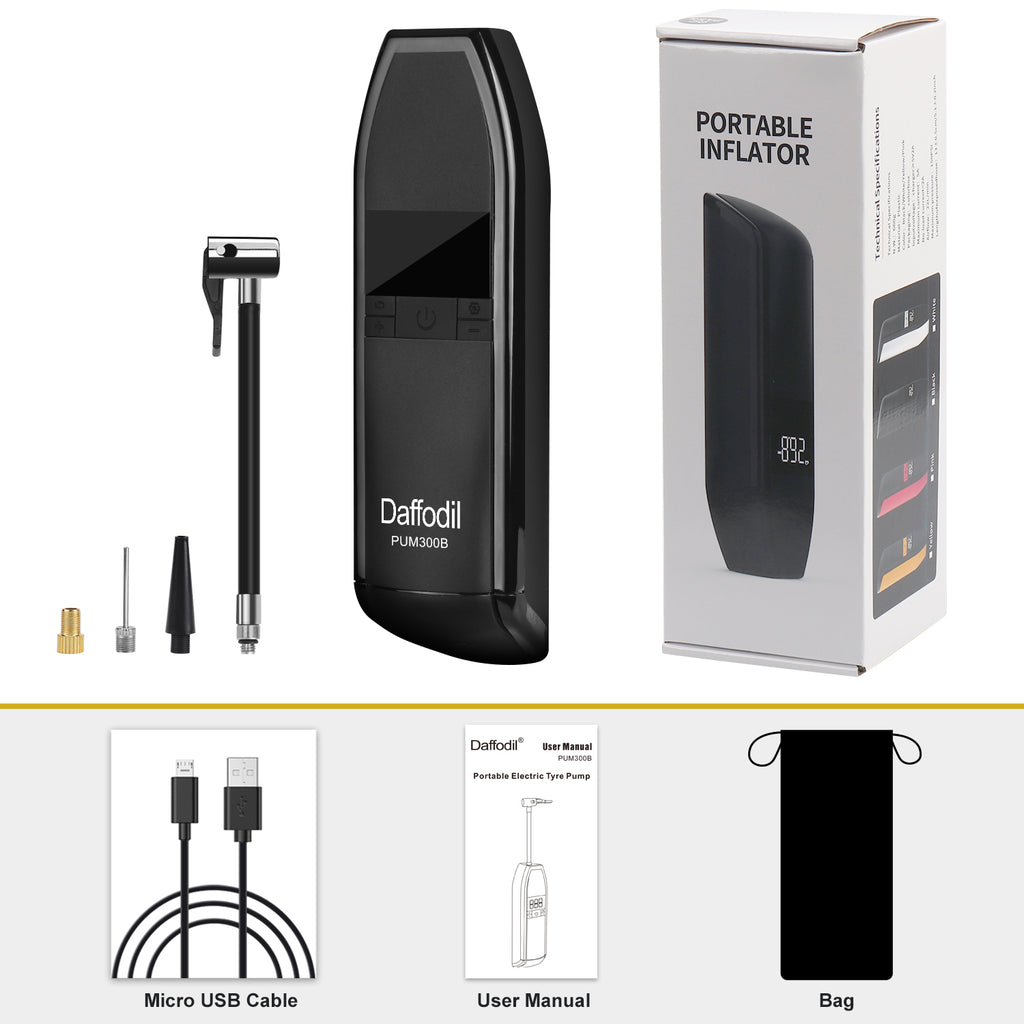 Compresseur d'air portable Pompe à main automatique rechargeable pour pneus - PUM300