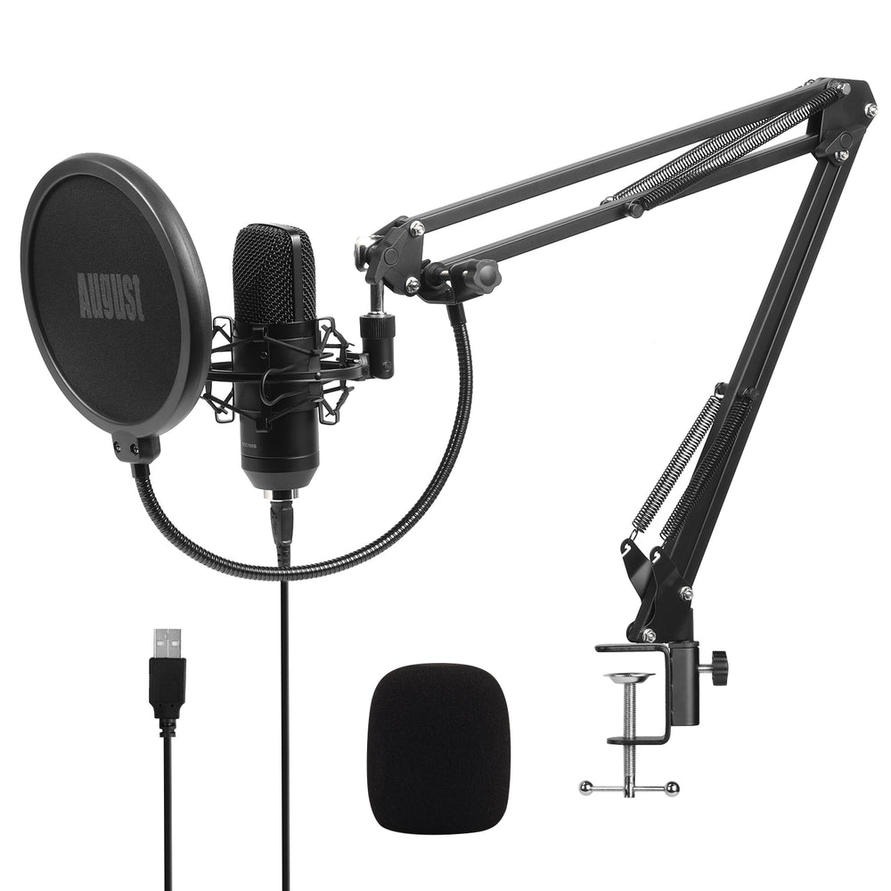 Microphone à condensateur de Studio de jeu USB configuration professionnelle unidirectionnelle August REC100B