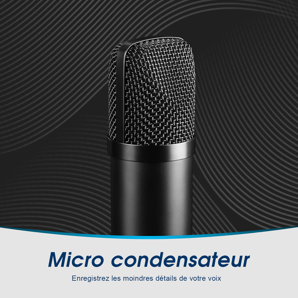 Microphone à condensateur de Studio de jeu USB configuration professionnelle unidirectionnelle August REC100B