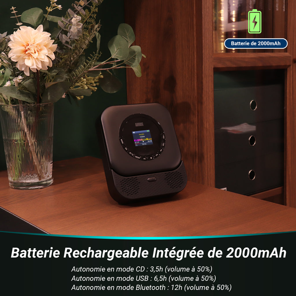 Lecteur CD portable avec Bluetooth et haut-parleur MP3 USB SE15