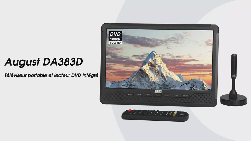 TV avec lecteur DVD intégré portable pour caravane camping-car RV cuisine August DA383