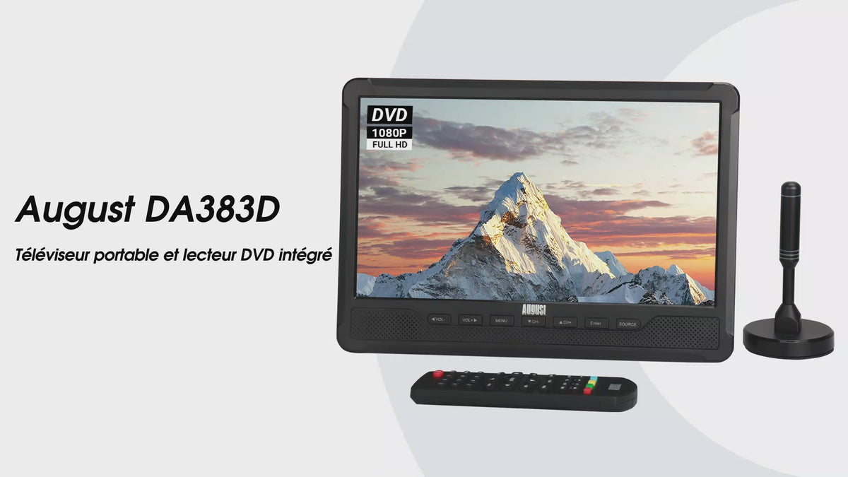 TV avec lecteur DVD intégré portable pour caravane camping-car RV cuisine August DA383